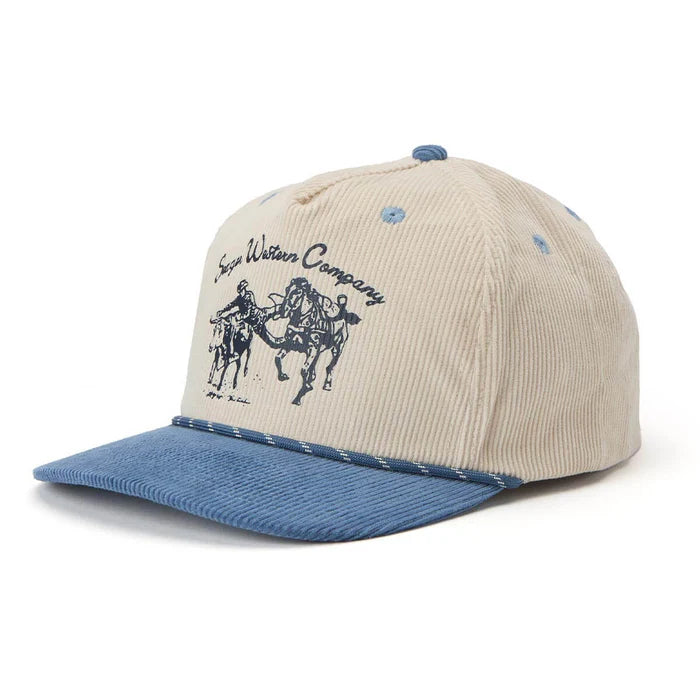 Los Rios Corduroy Snapback Hat- Cream/Blue